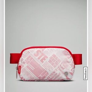 NEW LULULEMON EVERYWHERE BELT BAG WHITE/LULU RED